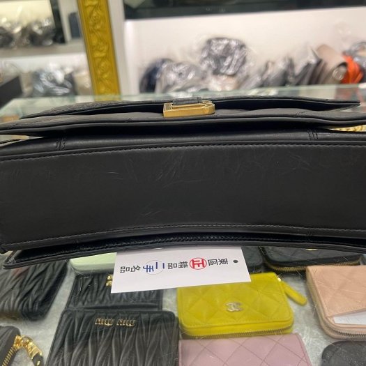 東區正精品㊣ BALENCIAGA 716351 全新巴黎世家黑色牛皮金釦金鍊斜紋沙漏包雙鍊肩背包斜背包 RZ5516-7