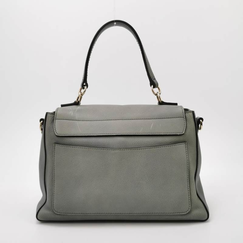 Chloe Faye小號牛皮翻毛皮純色鏈條扣飾斜挎包單肩包-4