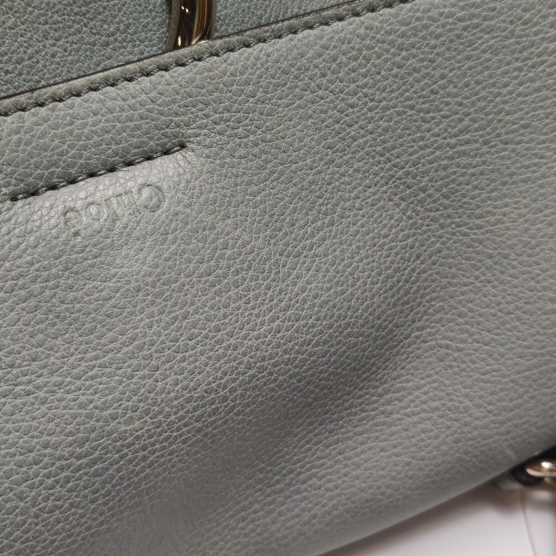 Chloe Faye小號牛皮翻毛皮純色鏈條扣飾斜挎包單肩包-19