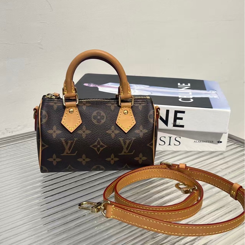 98新 LV/路易威登 speedy nano 波士頓迷你枕頭包,25年編碼,尺寸:16*7.5*10cm-1