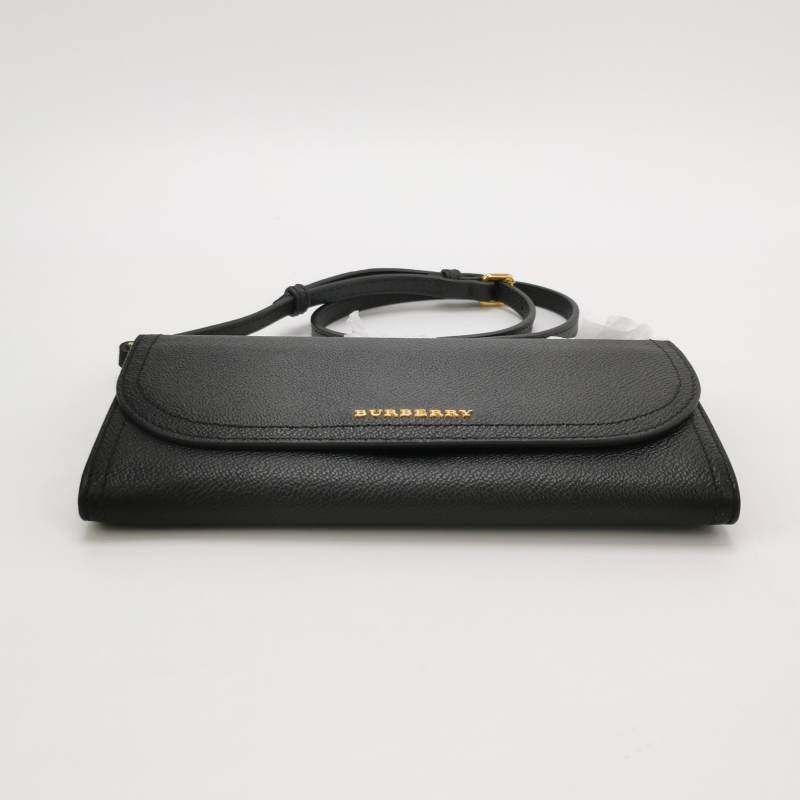 Burberry Henley牛皮純色字母Logo斜挎包單肩包-5