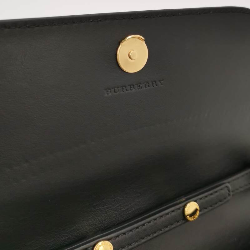 Burberry Henley牛皮純色字母Logo斜挎包單肩包-7