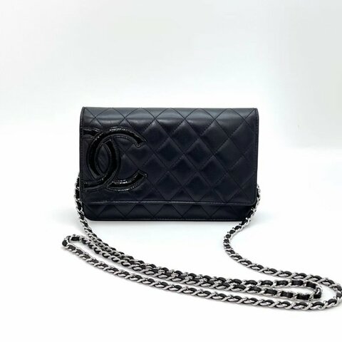 CHANEL 黑色銀扣康鵬woc鏈條包19*13*3 98新配件塵袋