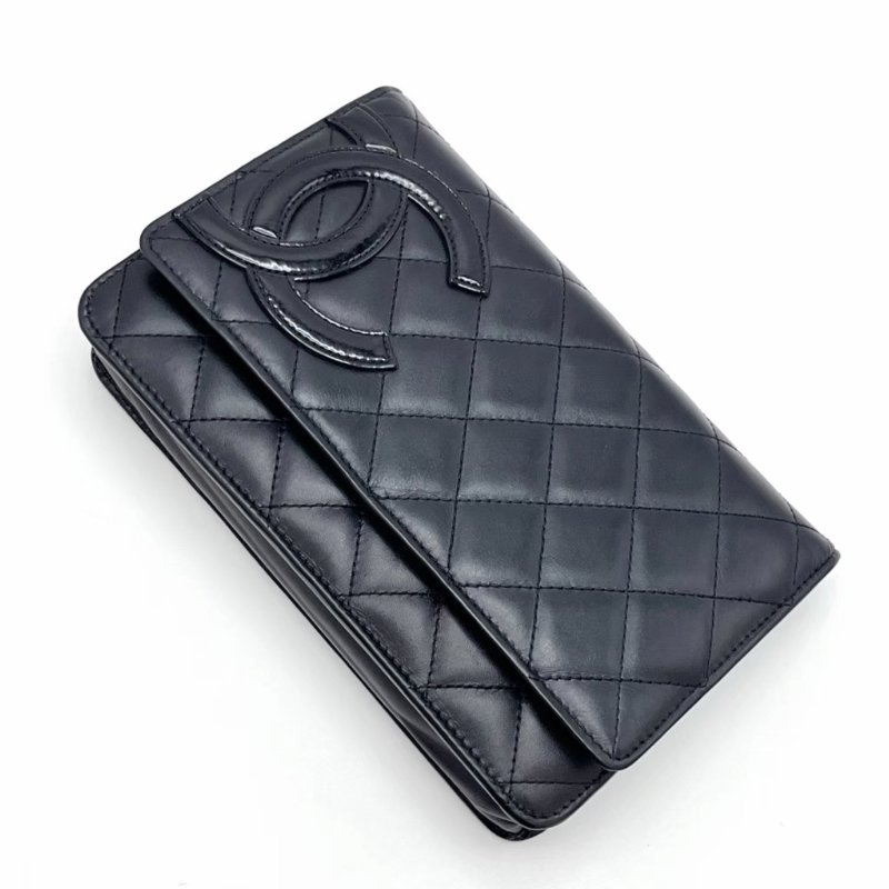 CHANEL 黑色銀扣康鵬woc鏈條包19*13*3 98新配件塵袋-1