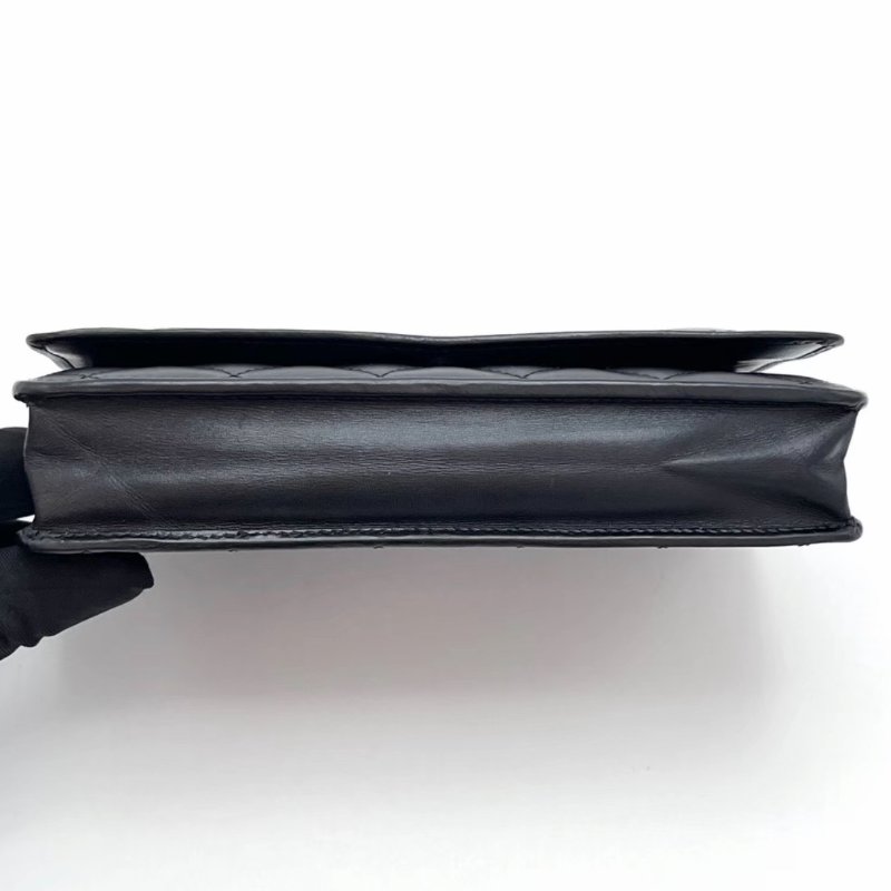 CHANEL 黑色銀扣康鵬woc鏈條包19*13*3 98新配件塵袋-3