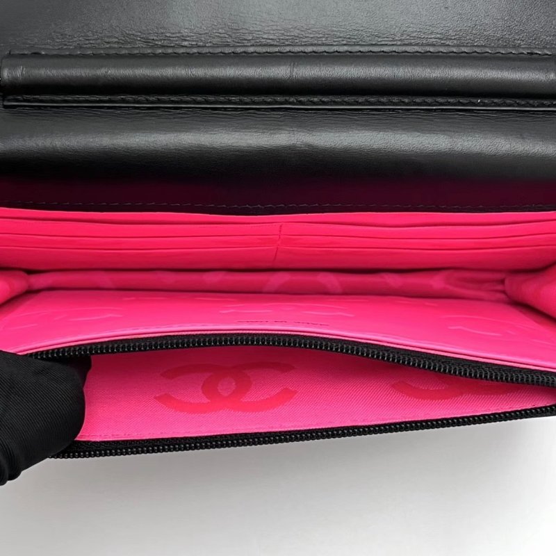 CHANEL 黑色銀扣康鵬woc鏈條包19*13*3 98新配件塵袋-5