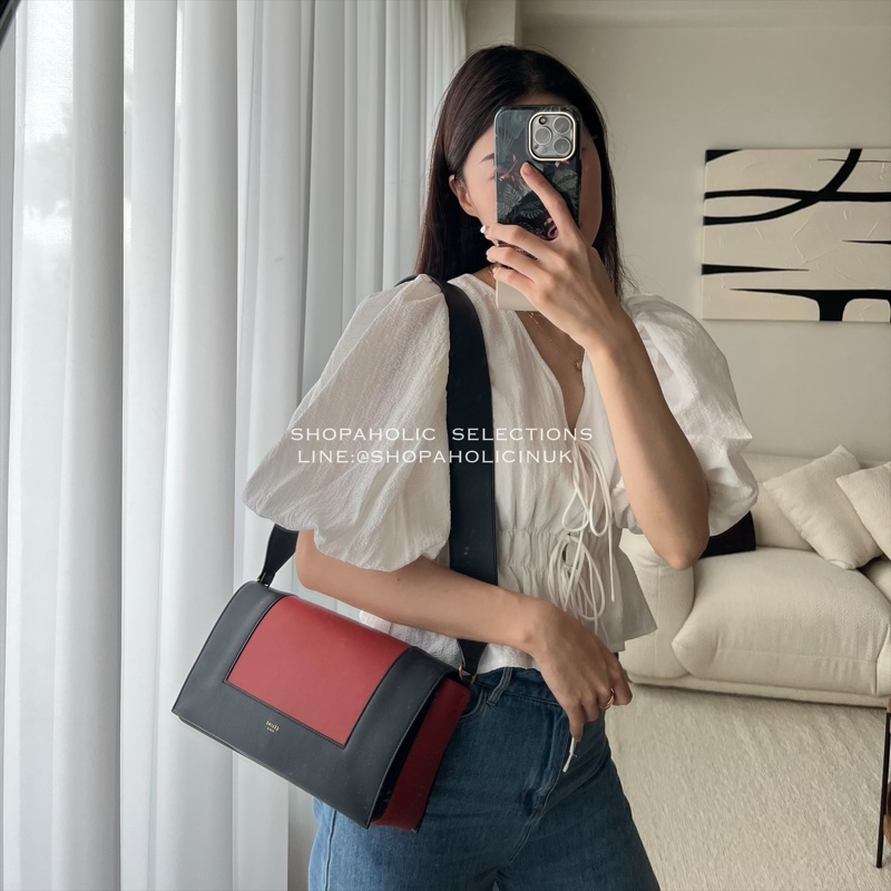 絕版Old céline frame bag西瓜紅配深藍 原價價值$75900-4