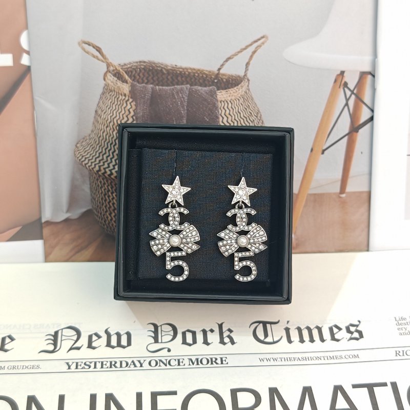 Chanel 22P 星星蝴蝶結5號耳環-1