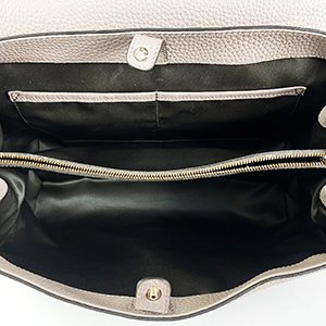 *奢華大道國際精品*【T0146】TOD'S灰色荔枝紋牛皮/蛇皮 掀蓋手提/斜背兩用包-5