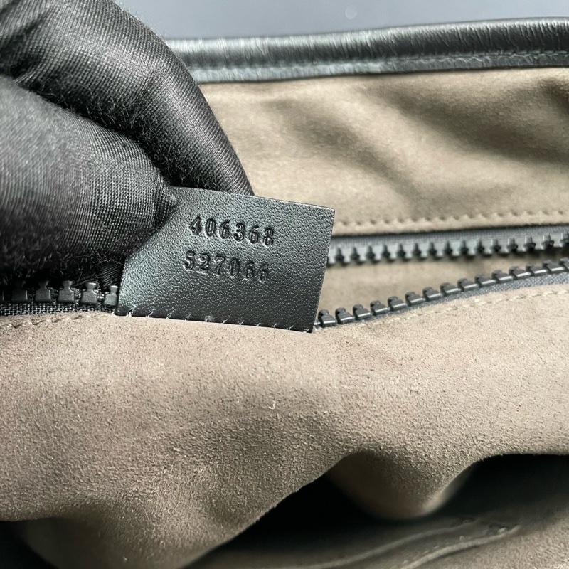 Gucci古馳 老花拼黑色郵差包 尺寸約25*26*5.5cm。-23