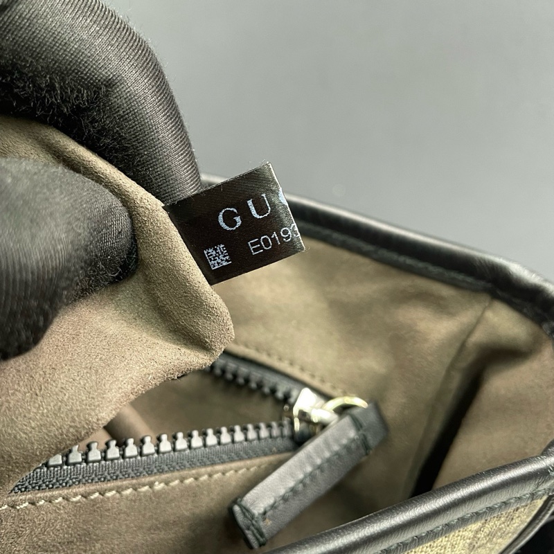 Gucci古馳 老花拼黑色郵差包 尺寸約25*26*5.5cm。-24