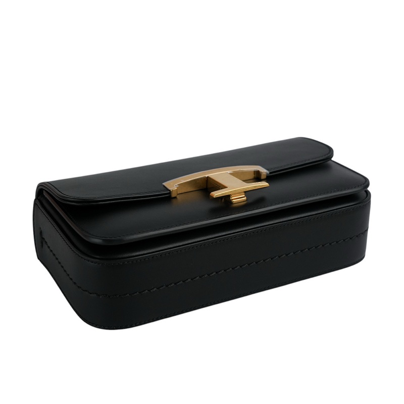 T Timeless 光滑小牛皮翻蓋長型二用包(Micro)(黑色)-3