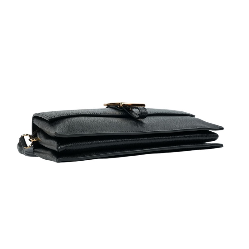 T Timeless 小牛皮翻蓋三層迷你二用包(黑色)-3