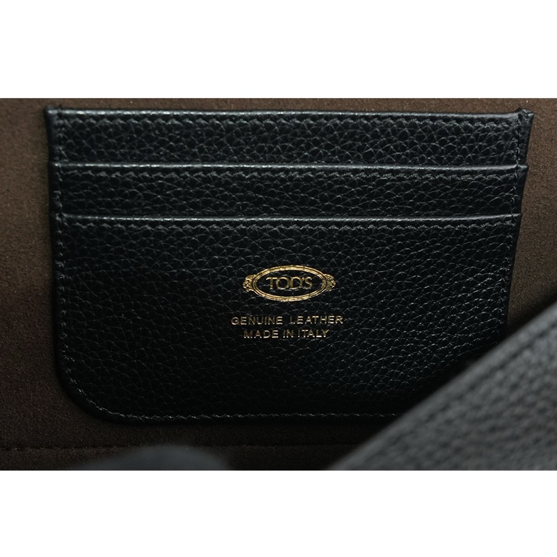 T Timeless 小牛皮翻蓋三層迷你二用包(黑色)-6