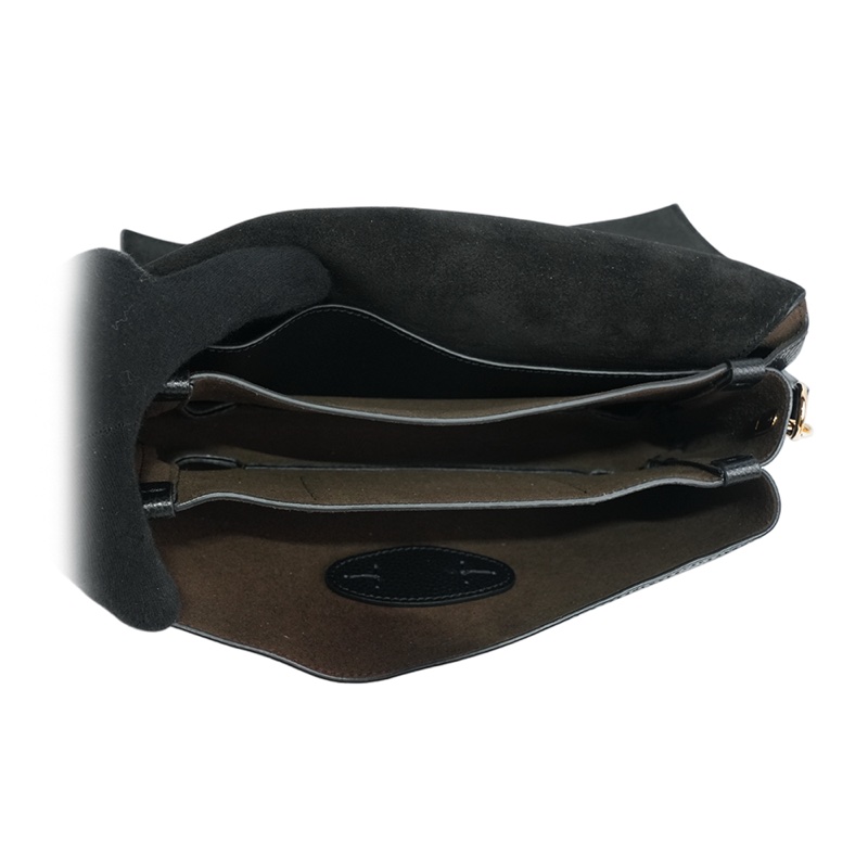 T Timeless 小牛皮翻蓋三層迷你二用包(黑色)-7