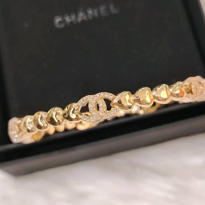 Chanel 23P 雙C鑲鑽手鐲 L碼-2