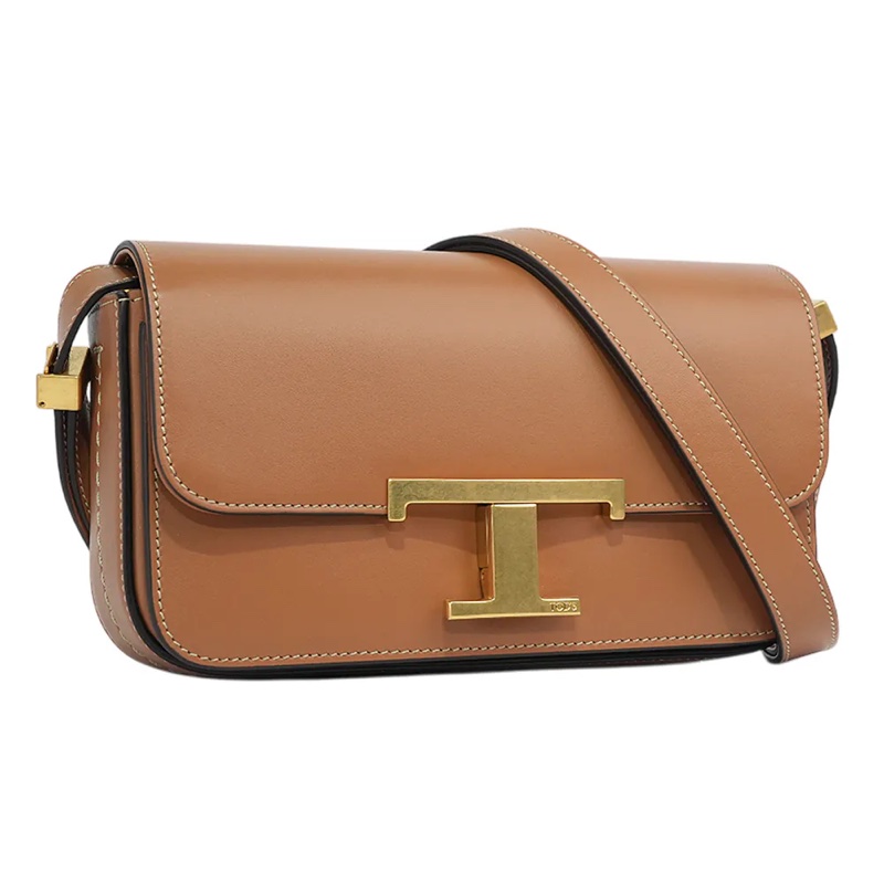 T Timeless 光滑小牛皮翻蓋長型二用包(Micro)(棕色)-1