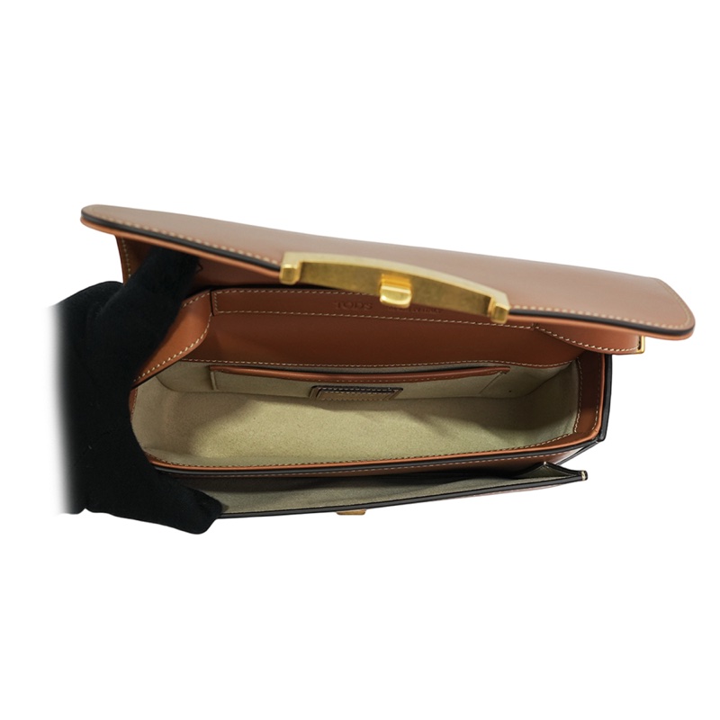 T Timeless 光滑小牛皮翻蓋長型二用包(Micro)(棕色)-6