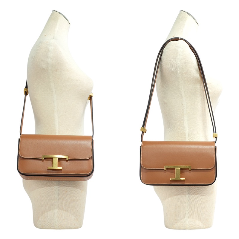 T Timeless 光滑小牛皮翻蓋長型二用包(Micro)(棕色)-7