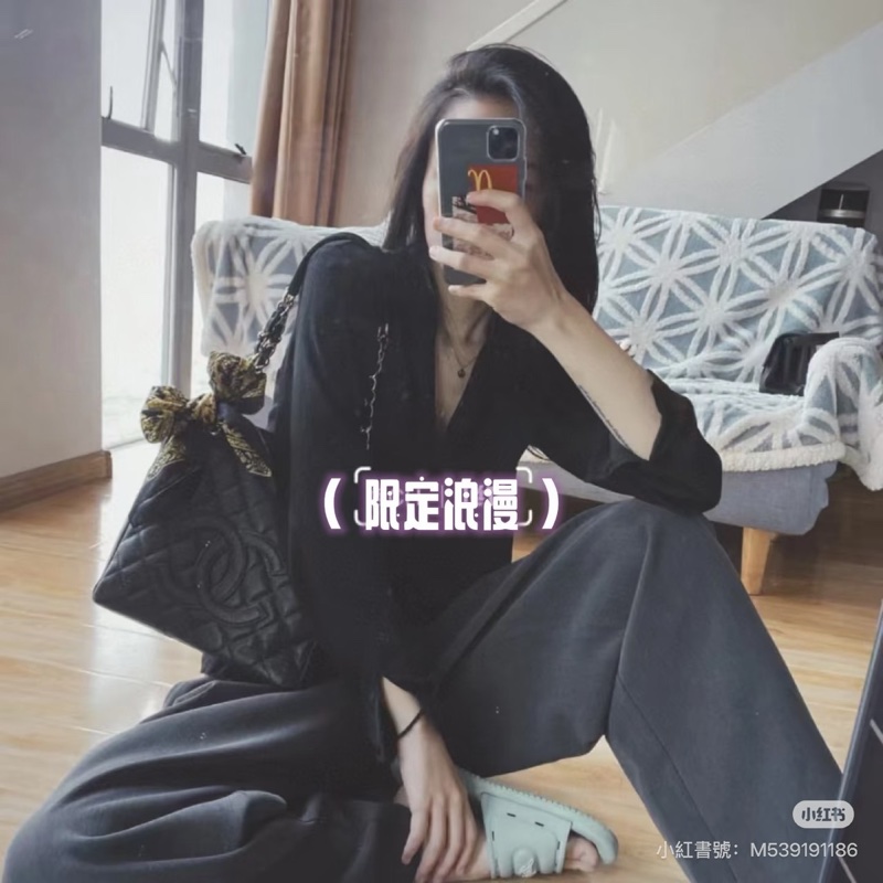 香奈兒 CHANEL PST Petite Shopping Tote CC Logo 荔枝牛皮肩背 托特包 黑銀-4