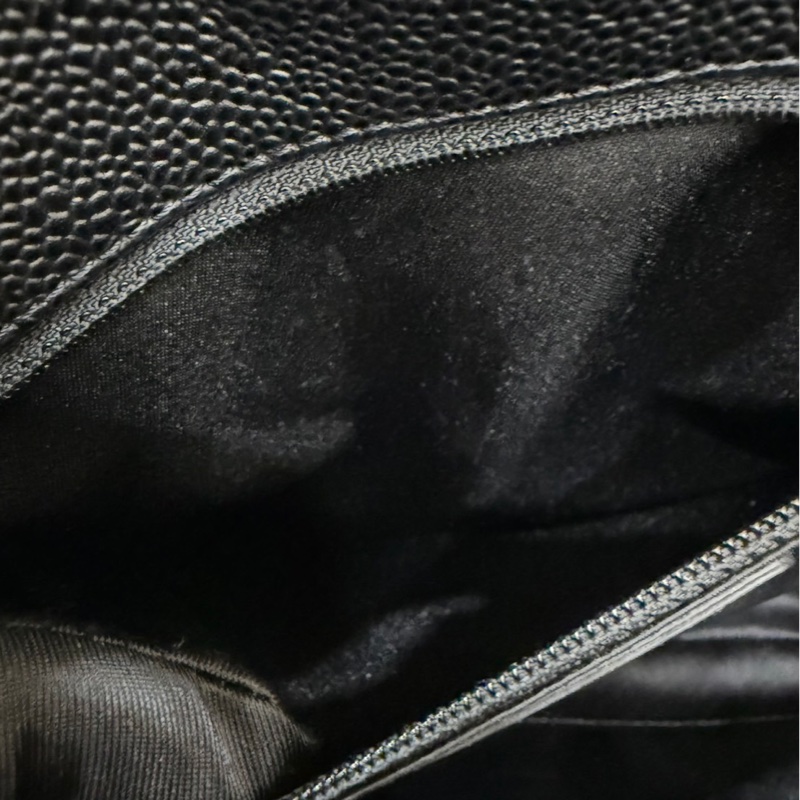 香奈兒 CHANEL PST Petite Shopping Tote CC Logo 荔枝牛皮肩背 托特包 黑銀-24