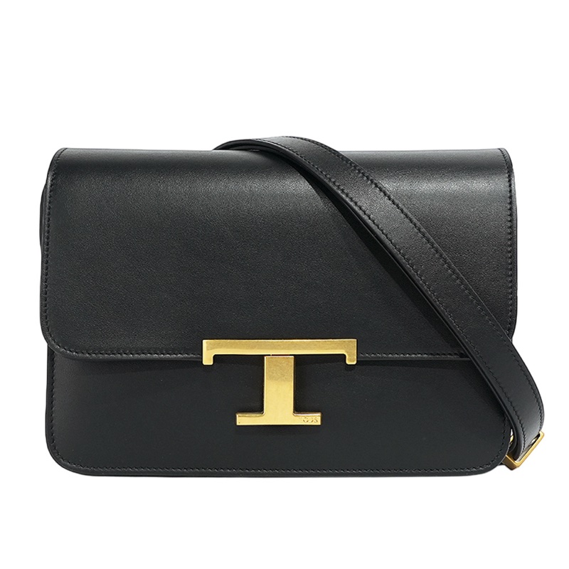 T Timeless 光滑小牛皮翻蓋二用包(Mini)(黑色)-0