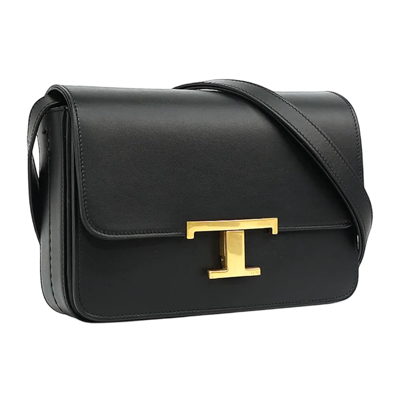 T Timeless 光滑小牛皮翻蓋二用包(Mini)(黑色)-1