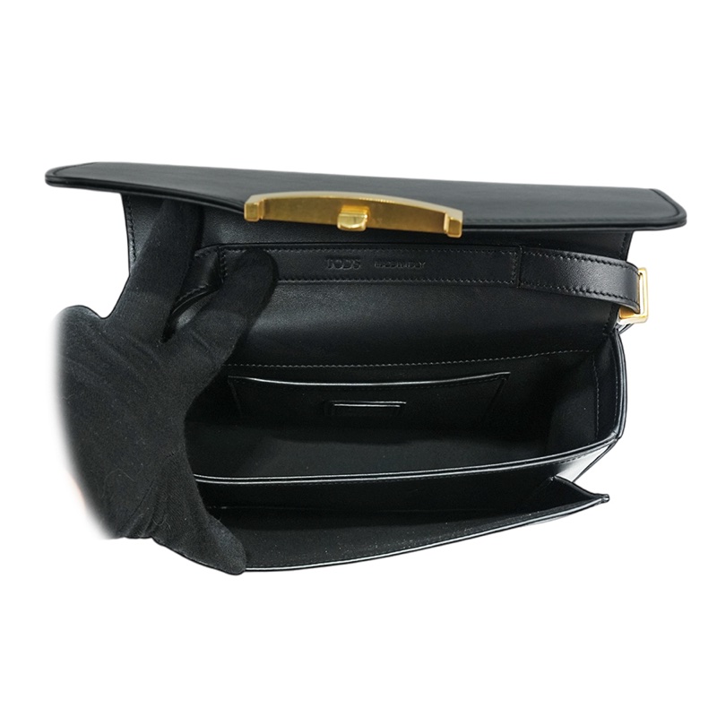 T Timeless 光滑小牛皮翻蓋二用包(Mini)(黑色)-6