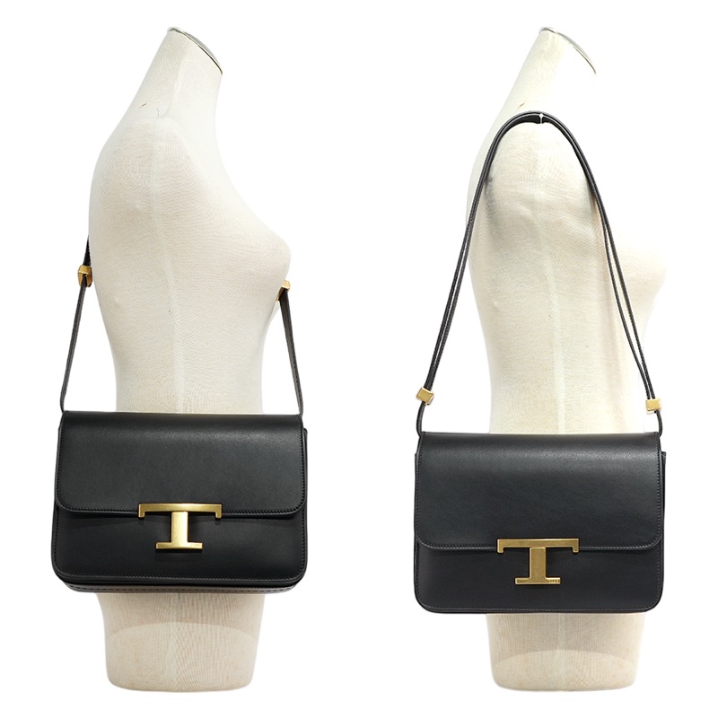 T Timeless 光滑小牛皮翻蓋二用包(Mini)(黑色)-7