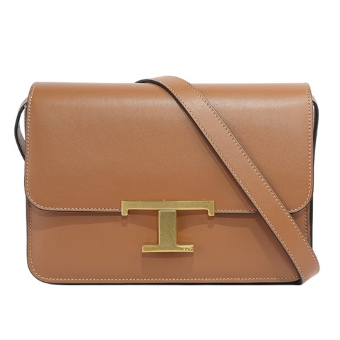 T Timeless 光滑小牛皮翻蓋二用包(Mini)(棕色)