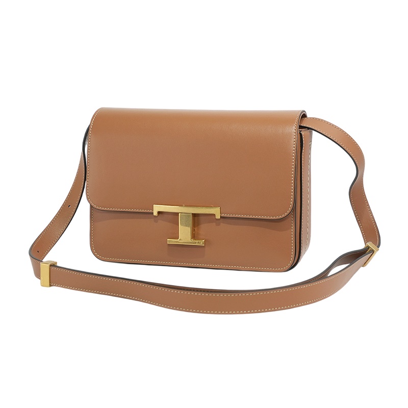 T Timeless 光滑小牛皮翻蓋二用包(Mini)(棕色)-4