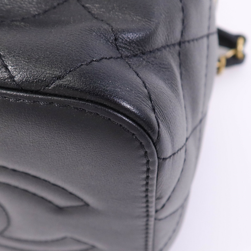 CHANEL 牛皮皮革Vanity Case金扣鏈帶手挽肩背兩用袋-4