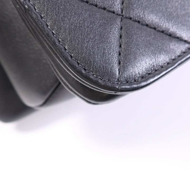 CHANEL 牛皮皮革Chain Shoulder Bag金扣鏈帶手挽肩背兩用袋-7