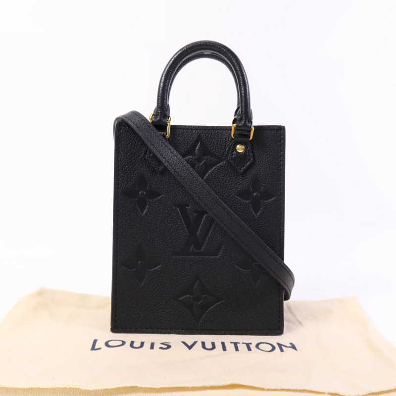 LOUIS VUITTON Monogram Empreinte Petit Sac Plat Bag金扣手挽肩背兩用袋-11