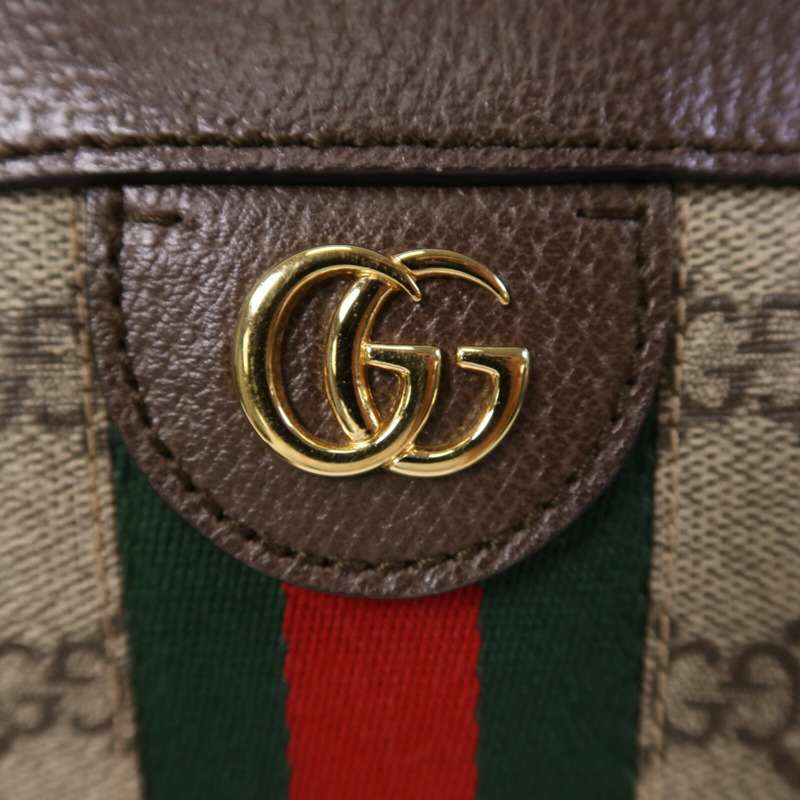 GUCCI 塗層帆布Ophldia GG金扣鏈帶肩背袋-9