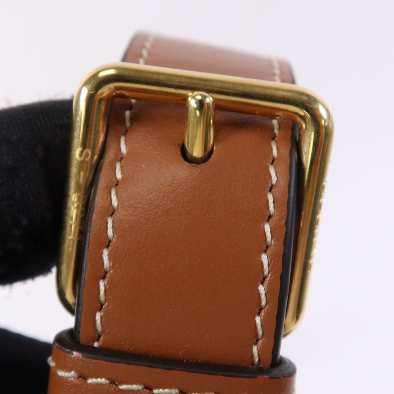 CELINE 塗層帆布Triomphe Bucket金扣肩背袋-10