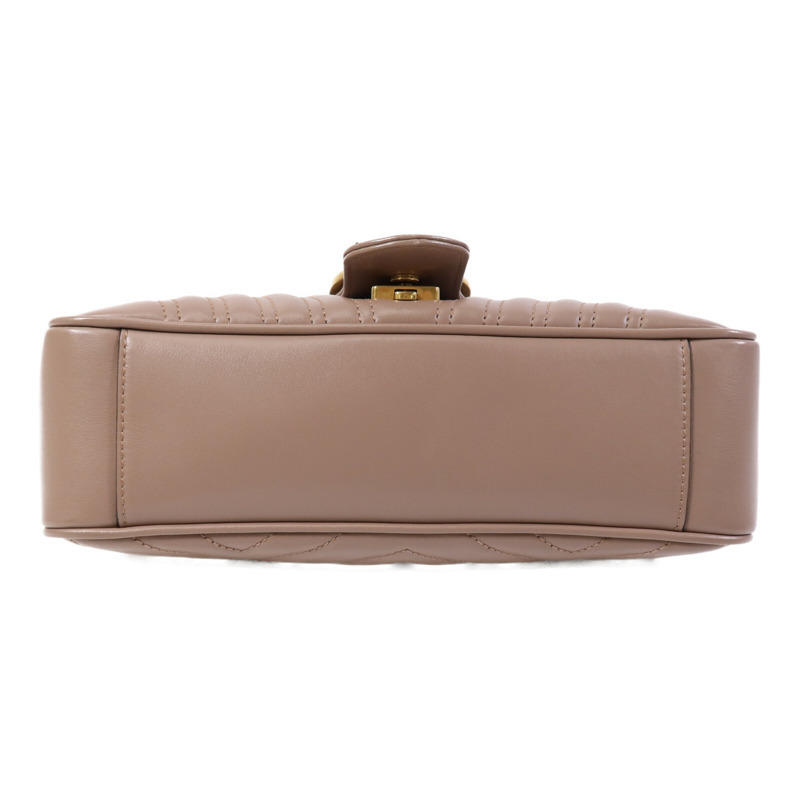 GUCCI 牛皮皮革GG Marmont金扣肩背袋-3