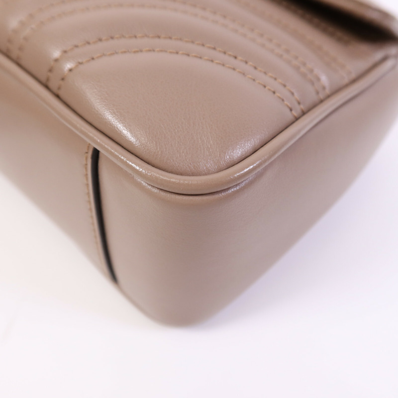 GUCCI 牛皮皮革GG Marmont金扣肩背袋-4