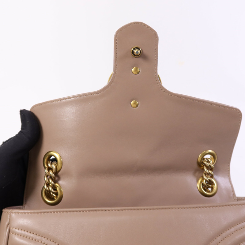 GUCCI 牛皮皮革GG Marmont金扣肩背袋-10