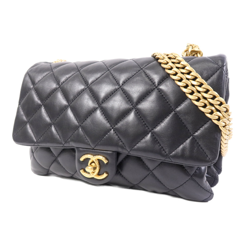 CHANEL 羊皮皮革Chain Shoulder Bag金扣鏈帶肩背袋-2