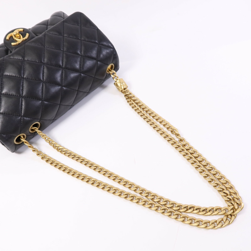 CHANEL 羊皮皮革Chain Shoulder Bag金扣鏈帶肩背袋-9