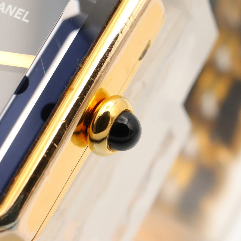 香奈兒 Premiere L 腕錶，鍍金，皮革錶帶，女士，黑色，H0001-5