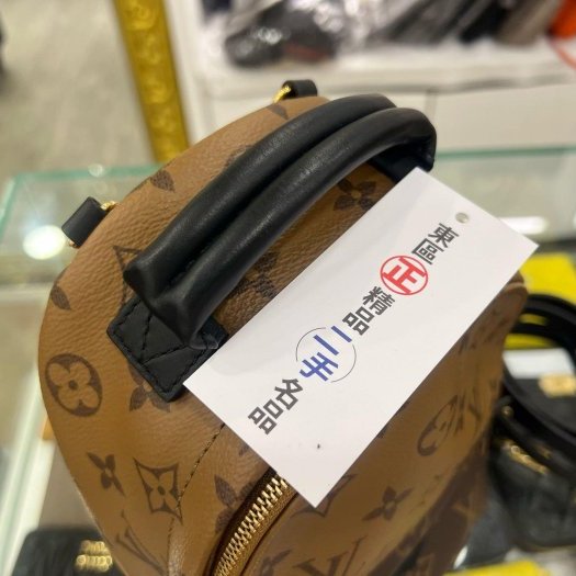 東區正精品㊣LV LOUIS VUITTON M44872 PALM SPRINGS 原花雙色字紋拼黑皮革迷你後背包小書包 RZ5515-7