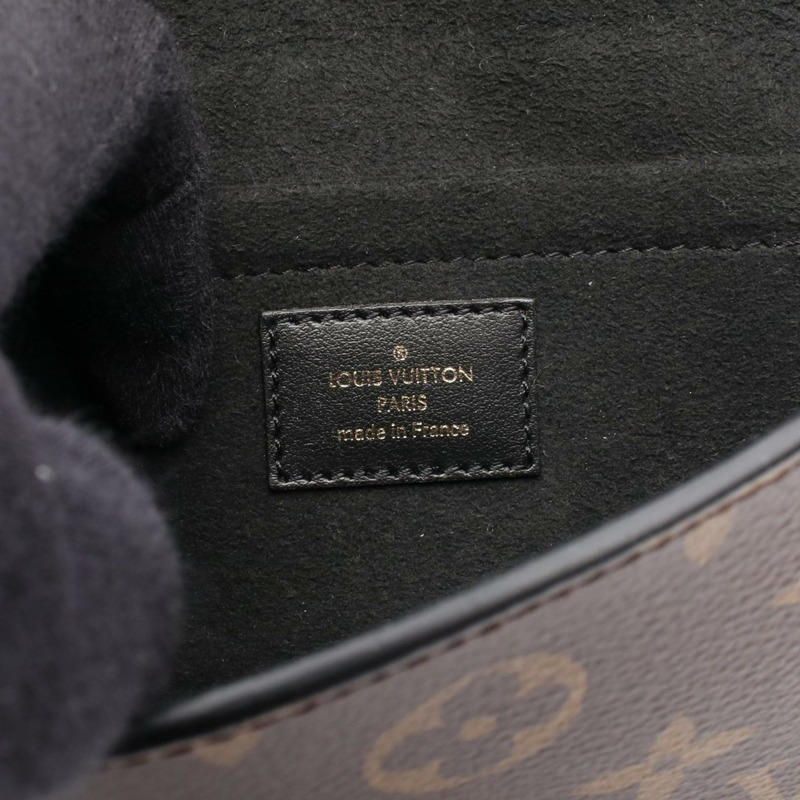 路易威登鎖扣肩帶單肩包，塗層帆布和皮革，Monogram帆布，女士，棕黑色，M80559-3