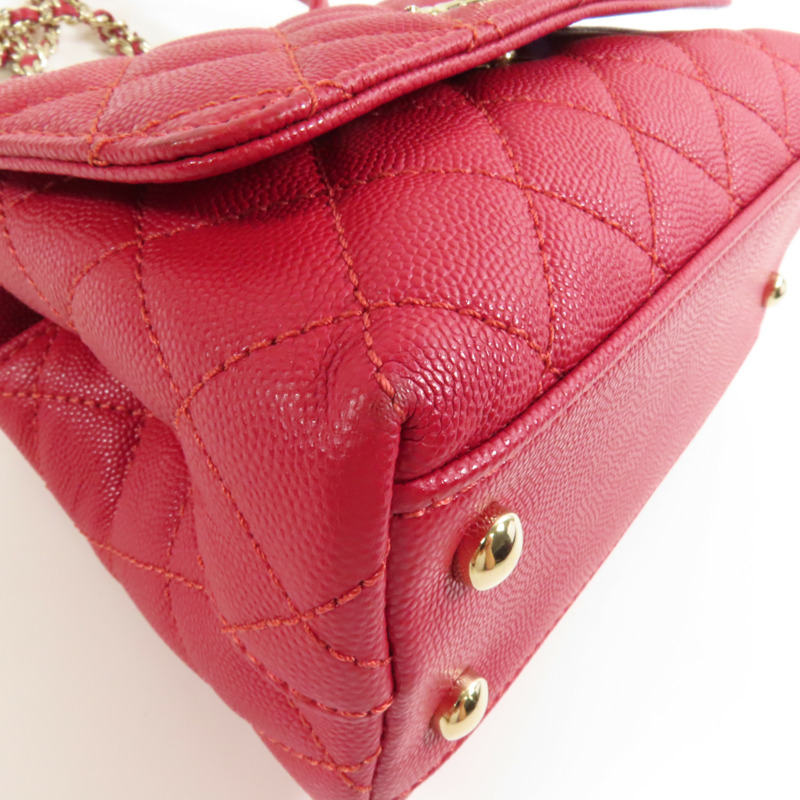 CHANEL 【激減優惠】牛皮皮革Mini Coco Handle金扣手挽肩背兩用袋-8