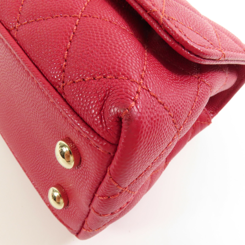 CHANEL 【激減優惠】牛皮皮革Mini Coco Handle金扣手挽肩背兩用袋-9