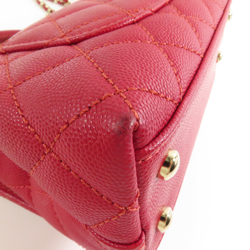 CHANEL 【激減優惠】牛皮皮革Mini Coco Handle金扣手挽肩背兩用袋-10