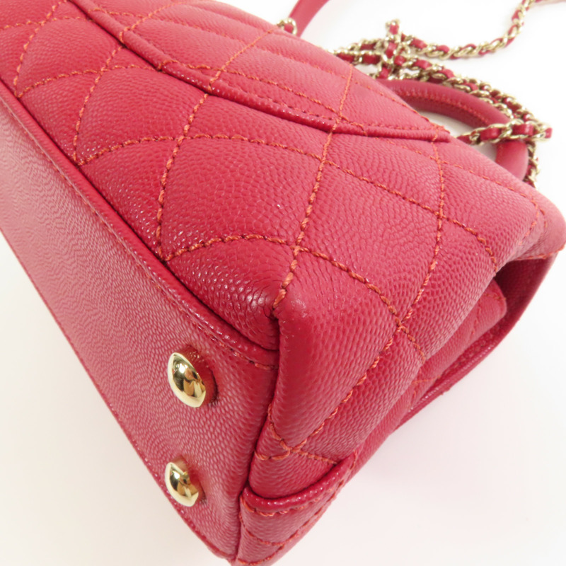 CHANEL 【激減優惠】牛皮皮革Mini Coco Handle金扣手挽肩背兩用袋-11