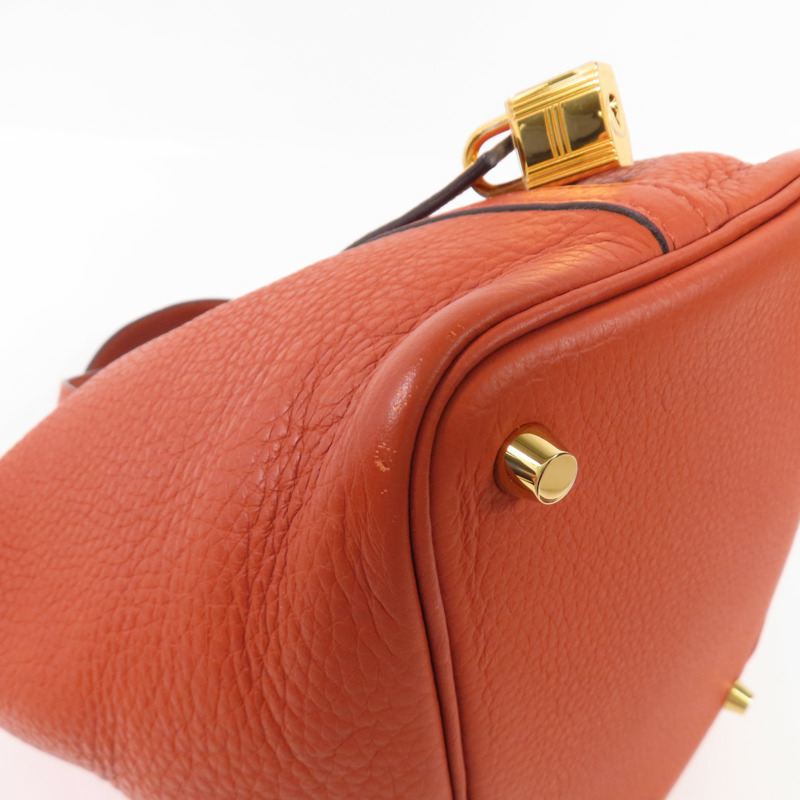 HERMES 【激減優惠】Clemence皮革Picotin PM金扣手挽袋Cuirre-9
