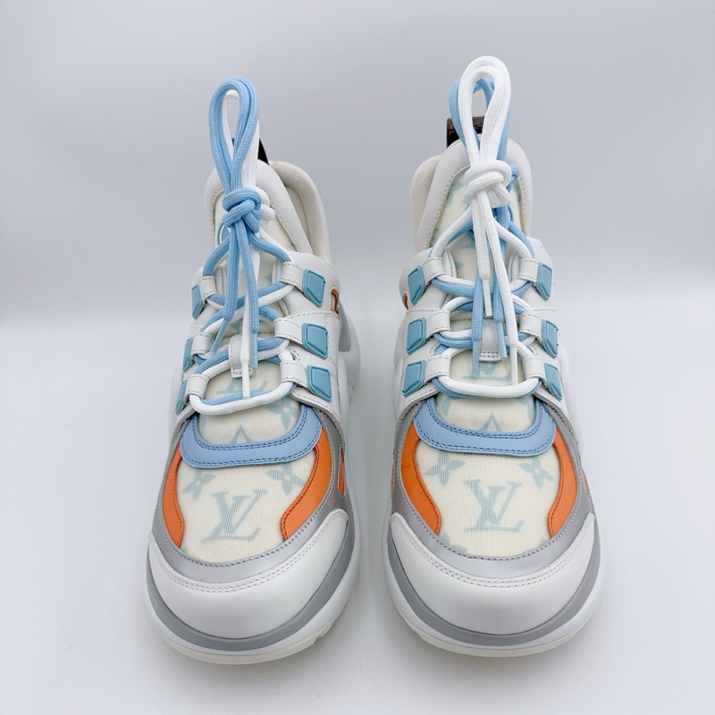 98新/Lv路易威登/36碼/藍白滿印拱橋老爹鞋-2